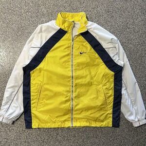 Vintage Nike Track Jacket Womens M 8-10 Windbreaker Michigan‎ Yellow